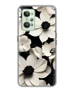 Чехол для Realme GT2 с картинкой «Объемные белые цветы»