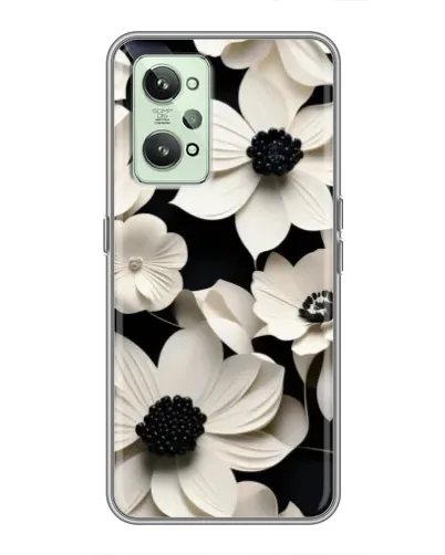 Чехол для Realme GT2 с картинкой «Объемные белые цветы»