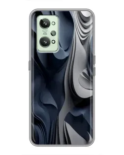 Чохол для Realme GT2 з картинкою «Об'ємні сині складки»