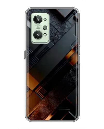 Чохол для Realme GT2 з картинкою «Чорні геометричні блоки»