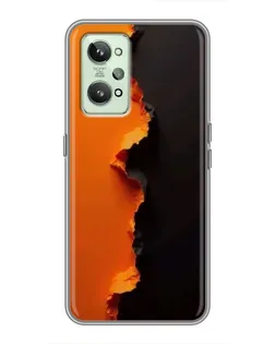 Чехол для Realme GT2 с картинкой «Оранжевый разлом» Чехол для Realme GT2 с картинкой «Оранжевый разлом»