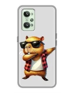Чехол для Realme GT2 с картинкой «Капибара рэпер даб»