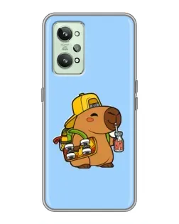 Чехол для Realme GT2 с картинкой «Капибара на скейте»