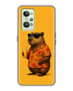 Чехол для Realme GT2 с картинкой «Капибара на отдыхе»