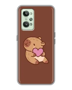 Чехол для Realme GT2 с картинкой «Капибара с сердцем»