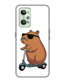 Чехол для Realme GT2 с картинкой «Капибара на самокате»