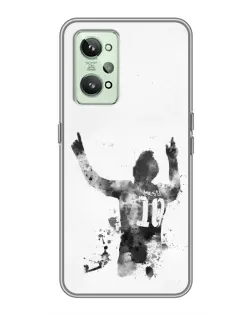 Чехол для Realme GT2 с картинкой «Черно-белый силуэт Месси» Чехол для Realme GT2 с картинкой «Черно-белый силуэт Месси»