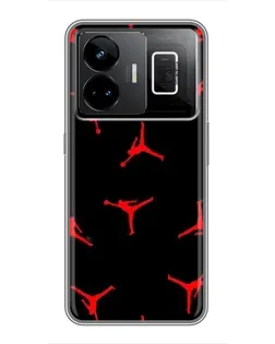 Чехол для Realme GT3 с картинкой «Jordan Red Pattern»
