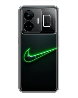 Чехол для Realme GT3 с картинкой «Неоновый контур Nike»