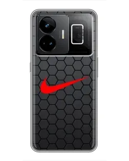 Чехол для Realme GT3 с картинкой «Nike — карбоновая сетка»
