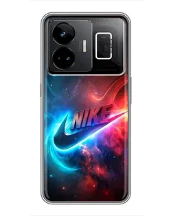 Чехол для Realme GT3 с картинкой «Огненный логотип Nike»