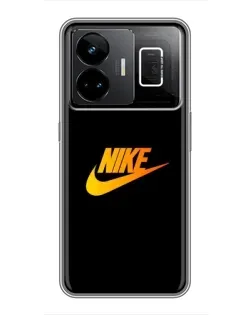 Чехол для Realme GT3 с картинкой «Золотой логотип Nike»