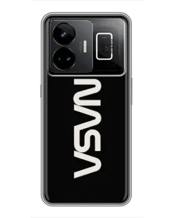 Чехол для Realme GT3 с картинкой «NASA — вертикальный логотип»