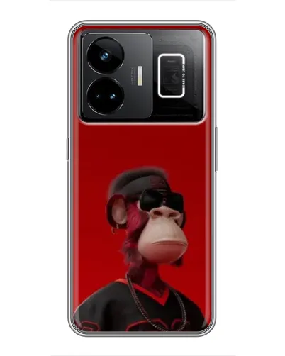 Чехол для Realme GT3 с картинкой «Bored Ape в красном»