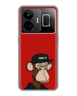 Чехол для Realme GT3 с картинкой «Bored Ape — красный фон»