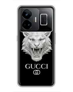 Чехол для Realme GT3 с картинкой «Gucci — серебряный лев» Чехол для Realme GT3 с картинкой «Gucci — серебряный лев»