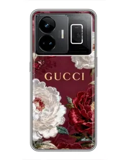 Чехол для Realme GT3 с картинкой «Gucci — бордовые розы» Чехол для Realme GT3 с картинкой «Gucci — бордовые розы»