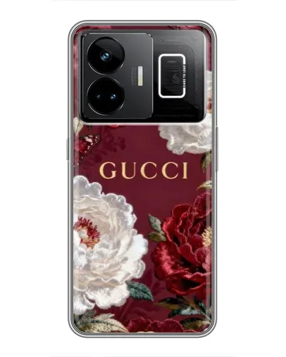 Чехол для Realme GT3 с картинкой «Gucci — бордовые розы» Чехол для Realme GT3 с картинкой «Gucci — бордовые розы»