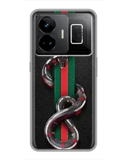 Чехол для Realme GT3 с картинкой «Gucci — змея на полосе» Чехол для Realme GT3 с картинкой «Gucci — змея на полосе»