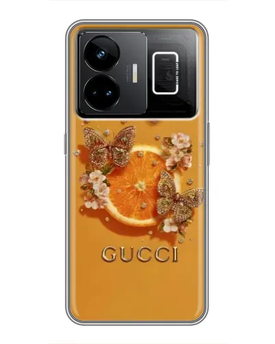 Чехол для Realme GT3 с картинкой «Gucci — золотые бабочки» Чехол для Realme GT3 с картинкой «Gucci — золотые бабочки»