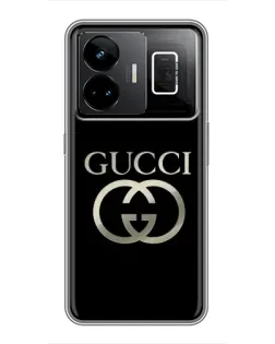 Чехол для Realme GT3 с картинкой «Gucci — золото на черном» Чехол для Realme GT3 с картинкой «Gucci — золото на черном»