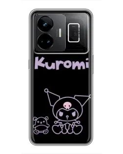 Чехол для Realme GT3 с картинкой «Kuromi — черный минимализм»