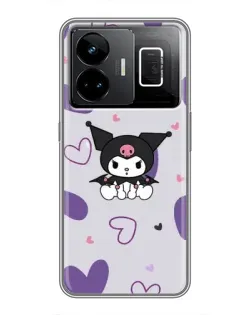 Чехол для Realme GT3 с картинкой «Kuromi и лавандовые сердца»