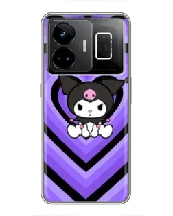 Чехол для Realme GT3 с картинкой «Kuromi и фиолетовые сердца»