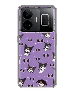 Чехол для Realme GT3 с картинкой «Kuromi — паттерн»