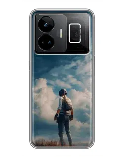Чехол для Realme GT3 с картинкой «Герой PUBG на скале» Чехол для Realme GT3 с картинкой «Герой PUBG на скале»
