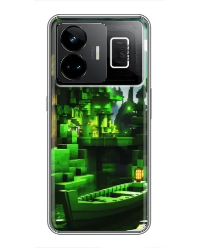 Чехол для Realme GT3 с картинкой «Minecraft лесной пейзаж»