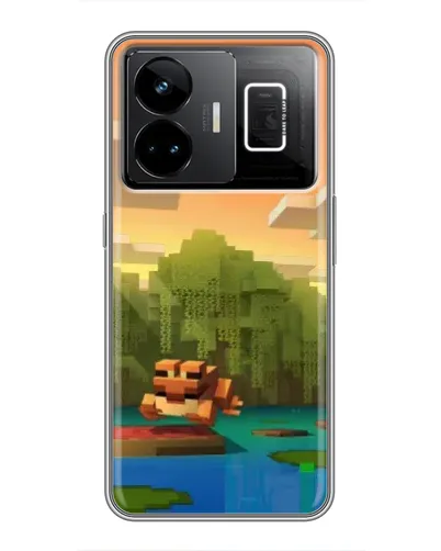 Чехол для Realme GT3 с картинкой «Майнкрафт закат солнца»