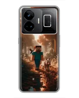 Чохол для Realme GT3 з картинкою «Стів у лісі» Чохол для Realme GT3 з картинкою «Стів у лісі»