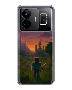Чохол для Realme GT3 з картинкою «Стів біля вежі» Чохол для Realme GT3 з картинкою «Стів біля вежі»