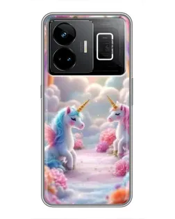 Чехол для Realme GT3 с картинкой «Радуга и единороги» Чехол для Realme GT3 с картинкой «Радуга и единороги»