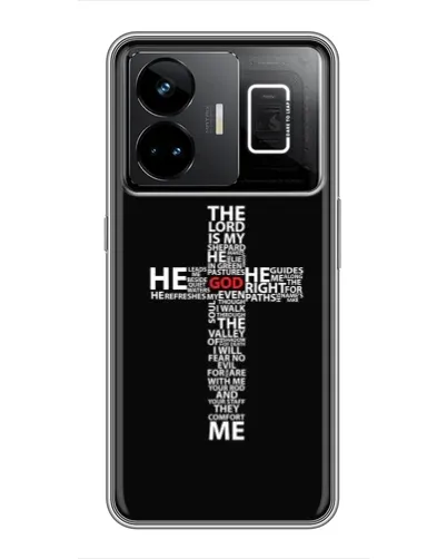 Чехол для Realme GT3 с картинкой «Текстовый крест» Чехол для Realme GT3 с картинкой «Текстовый крест»
