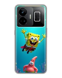 Чехол для Realme GT3 с картинкой «Спанч Боб под водой»