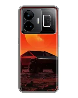 Чехол для Realme GT3 с картинкой «Cybertruck на Марсе»