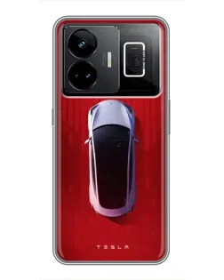 Чехол для Realme GT3 с картинкой «Tesla Top View»