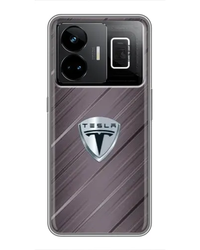 Чехол для Realme GT3 с картинкой «Металлическая текстура Tesla» Чехол для Realme GT3 с картинкой «Металлическая текстура Tesla»