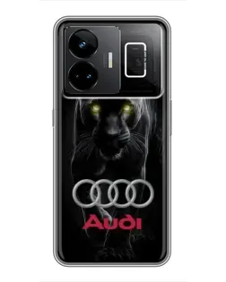 Чехол для Realme GT3 с картинкой «Пантера и Audi» Чехол для Realme GT3 с картинкой «Пантера и Audi»