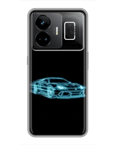 Чехол для Realme GT3 с картинкой «Неоновый контур Lamborghini»