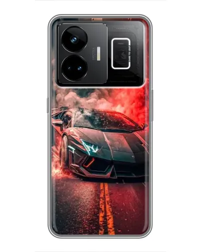 Чехол для Realme GT3 с картинкой «Lamborghini красный дым»