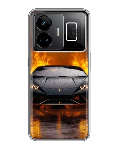 Чехол для Realme GT3 с картинкой «Lamborghini в огне»