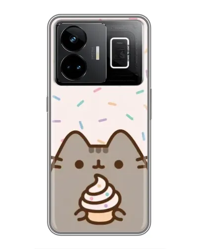 Чехол для Realme GT3 с картинкой «Пушин с кексом»