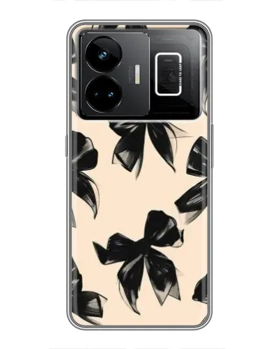 Чохол для Realme GT3 з картинкою «Патерн чорні банти» Чохол для Realme GT3 з картинкою «Патерн чорні банти»