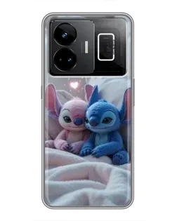 Чехол для Realme GT3 с картинкой «Плюшевые Стич Ангел»