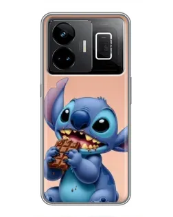 Чехол для Realme GT3 с картинкой «Стич ест шоколад»