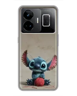 Чехол для Realme GT3 с картинкой «Стич на коричневом фоне»