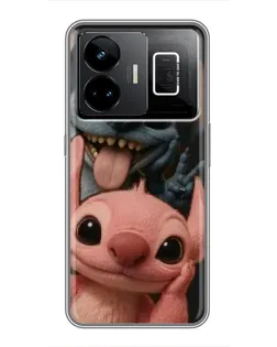 Чехол для Realme GT3 с картинкой «Стич и Ангел»